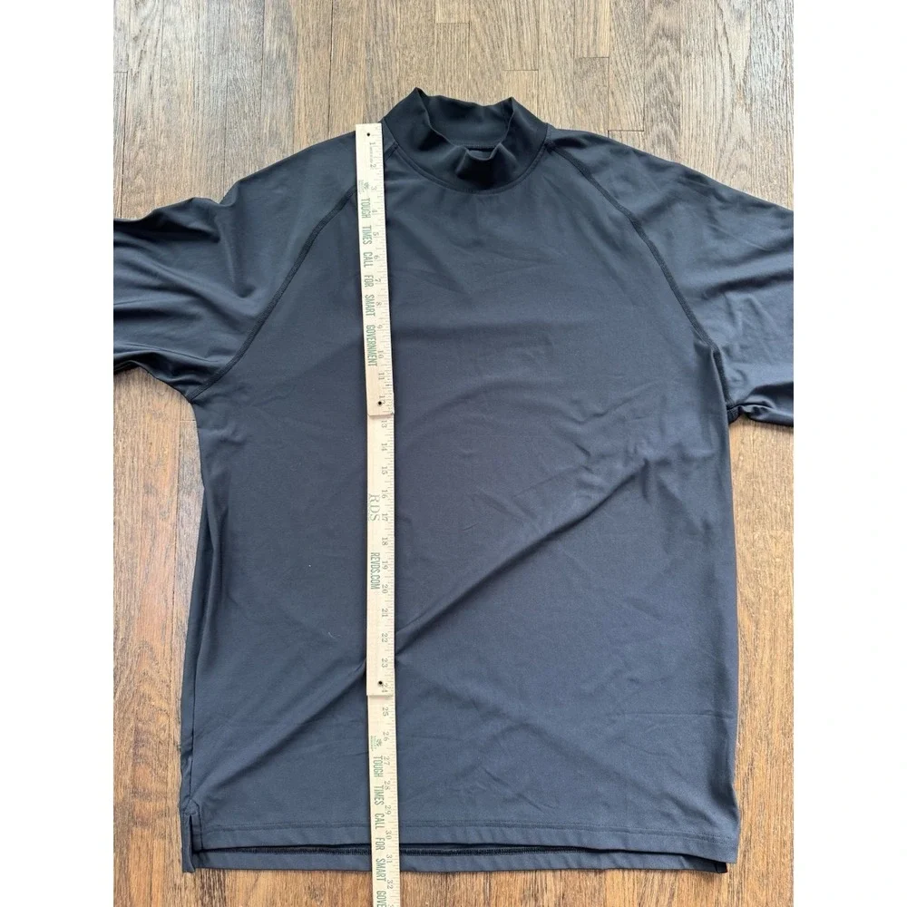 Footjoy Men's Mock Neck Long Sleeve Performance Golf Shirt Black Size Large